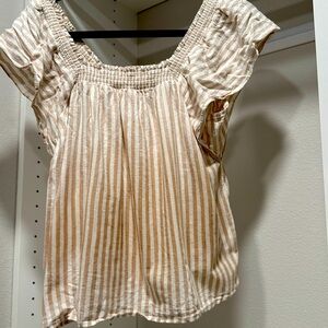 Short sleeve striped blouse